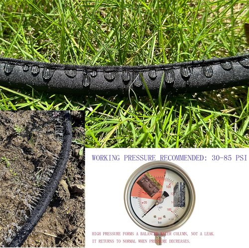 Hlinker Flat Soaker Hose - 100 FT Drip Irrigation for Garden Beds | Leakproof & Water-Saving Design