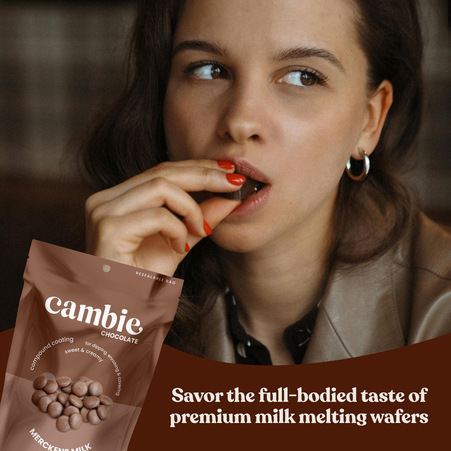 Merckens Milk Melting Chocolate - 2 Pounds of Premium Quality Milk Candy Melts to make Dubai Chocolate Bar, Cake Pops, Cocoa Bombs, & Homemade Desserts