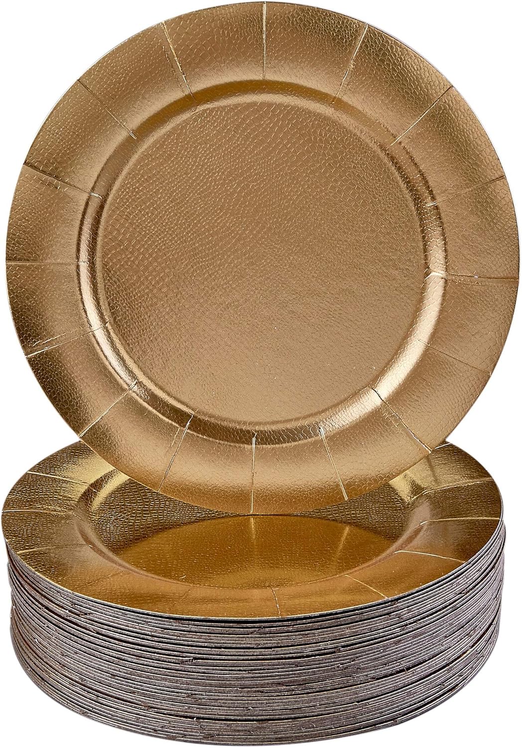 Elegant Silver Disposable Charger Plates Set - 10 Heavy Duty 13” Dinner Plates for Fine Dining & Celebrations