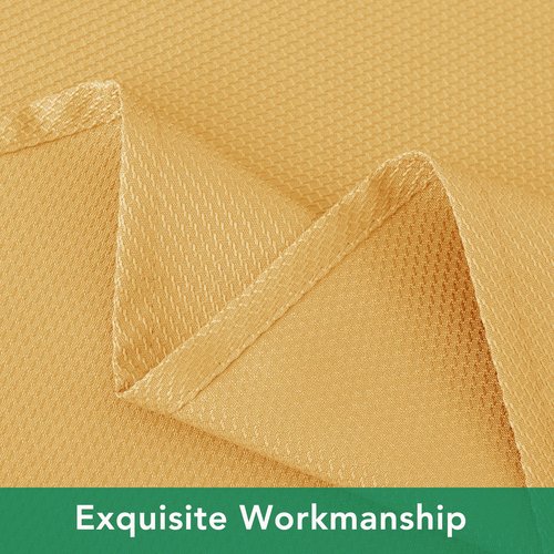 Biscaynebay Fall Tablecloth Textured Fabric Round Tablecloths 70", Fall Gold Thanksgiving Autumn Harvest Water Resistant Fabric Tablecloths for Kitchen, Dining, Wedding, Parties Machine Washable