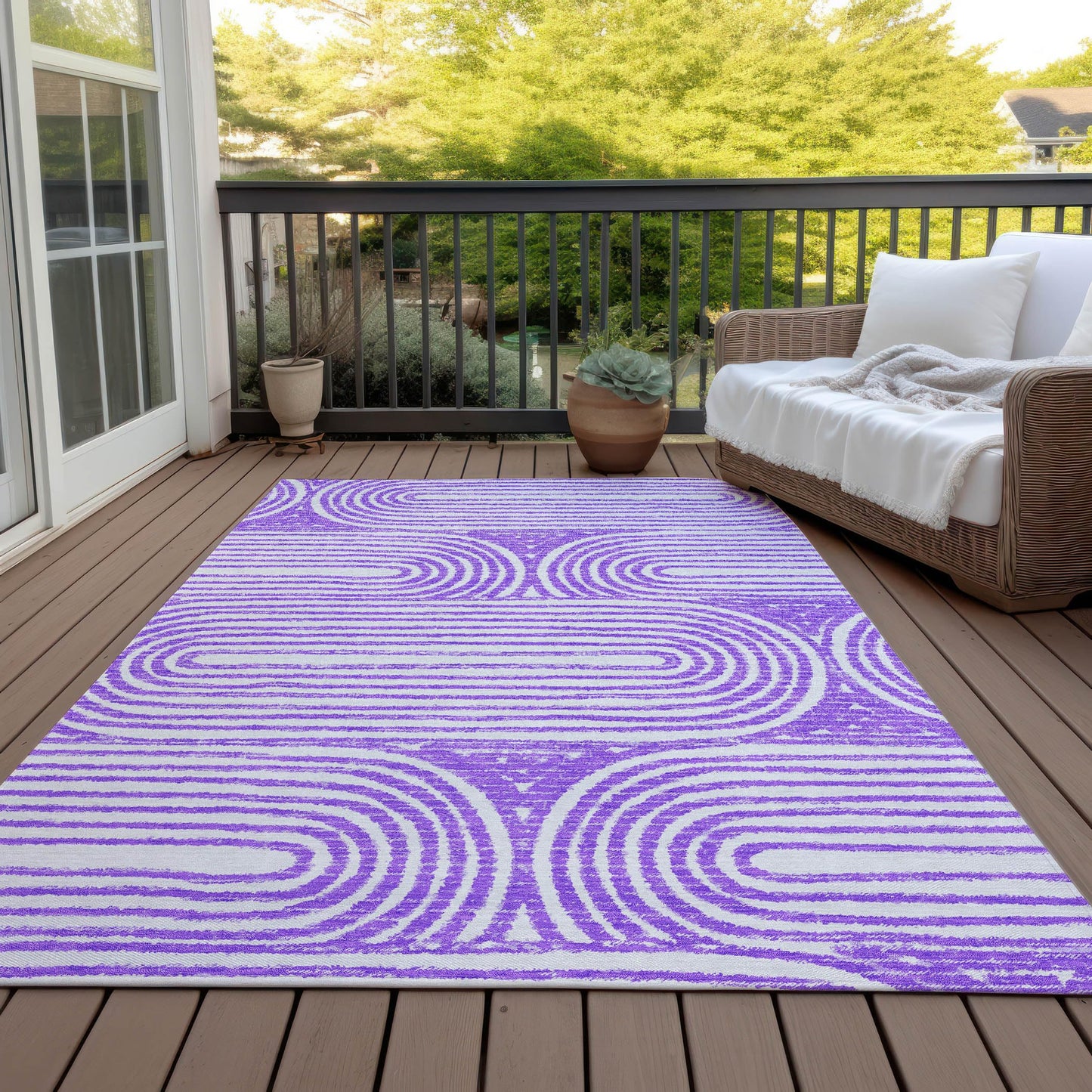Addison Rugs Chantille ACN140 Purple 2'6" x 3'10 Indoor Outdoor Area Rug, Stain Resistant, Machine Washable, Non Shedding, Bedroom, Living Room, Dining Room, Kitchen Rug