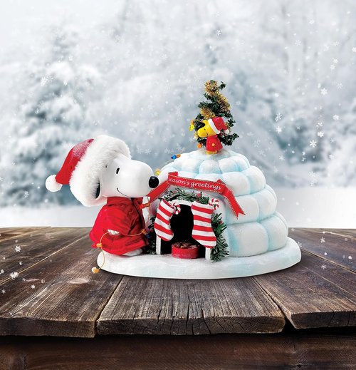 Department 56 Possible Dreams Snoopy & Woodstock Puffer Igloo Figurine - 7 Inch, Multicolor