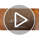 Decor Therapy Round Jute Ottoman Pouf - Boho Natural Woven Footrest & Extra Seating, 19x19x10.5 inches