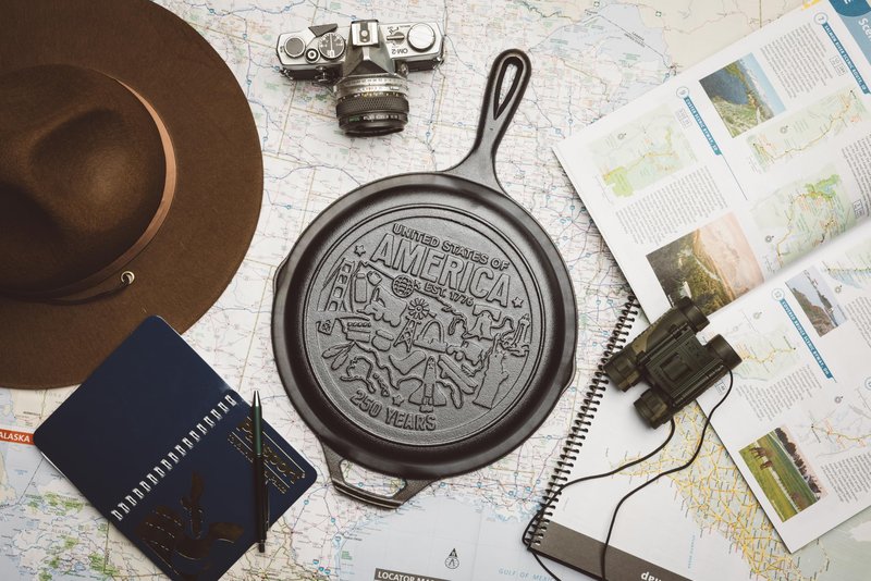 Lodge 10.25 Inch Cast Iron Skillet – Pre-Seasoned Frying Pan with Teardrop Handle – Oven, Stovetop, Grill & Campfire Use – Made in USA – Non-Toxic, Even-Heating Cookware – 250th Anniversary Logo