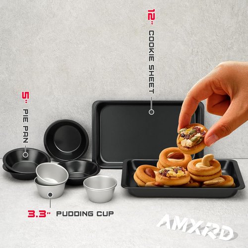 Cookie Sheets Tray - Nonstick Baking Sheet Pans Set of 2 | Perfect for Toaster Oven, 12â x 7.5â