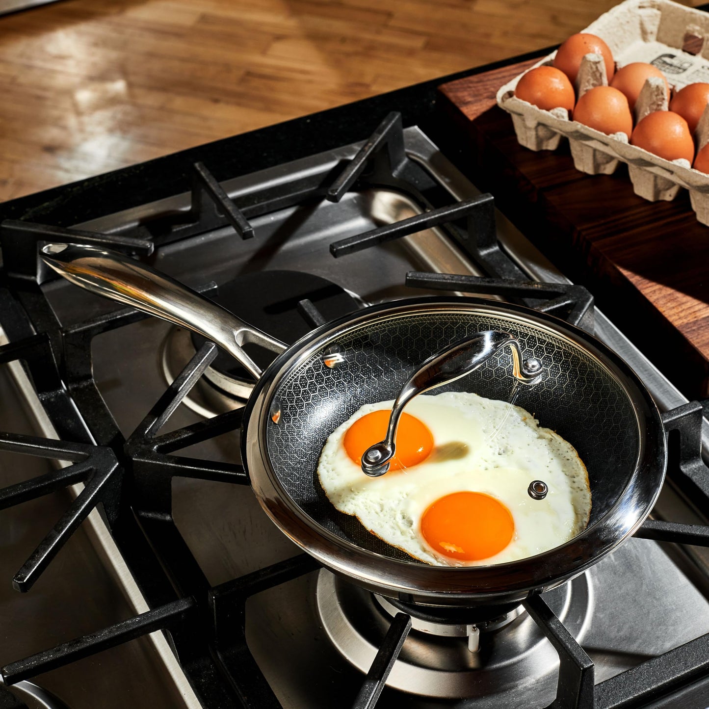 HexClad Tempered Glass Lid, Designed for HexClad Hybrid Cookware, Steam Vented, Dishwasher Safe