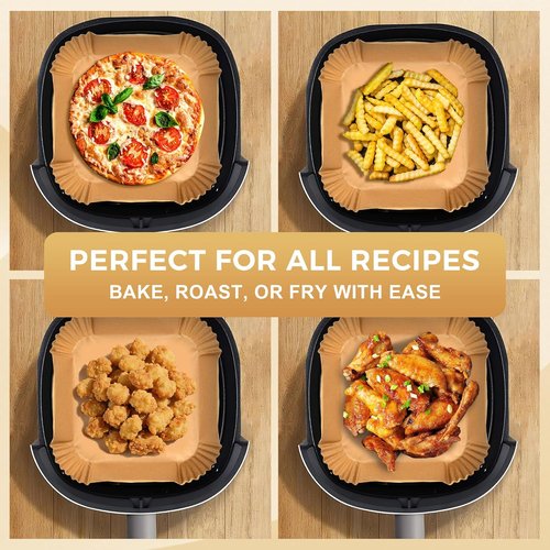 Boribim 9 Inch Air Fryer Paper Liners - 360 PCS Non-Stick & Oil Proof Parchment for 6-10QT Baskets