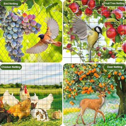 FEED GARDEN Heavy Duty Deer Netting - UV-Protected 7x100ft Garden Fence with 3/4" Fine Mesh & Accessories