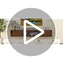 Floating TV Stand Wall Mount 55-Inch with Sliding Doors for 65-Inch TVs