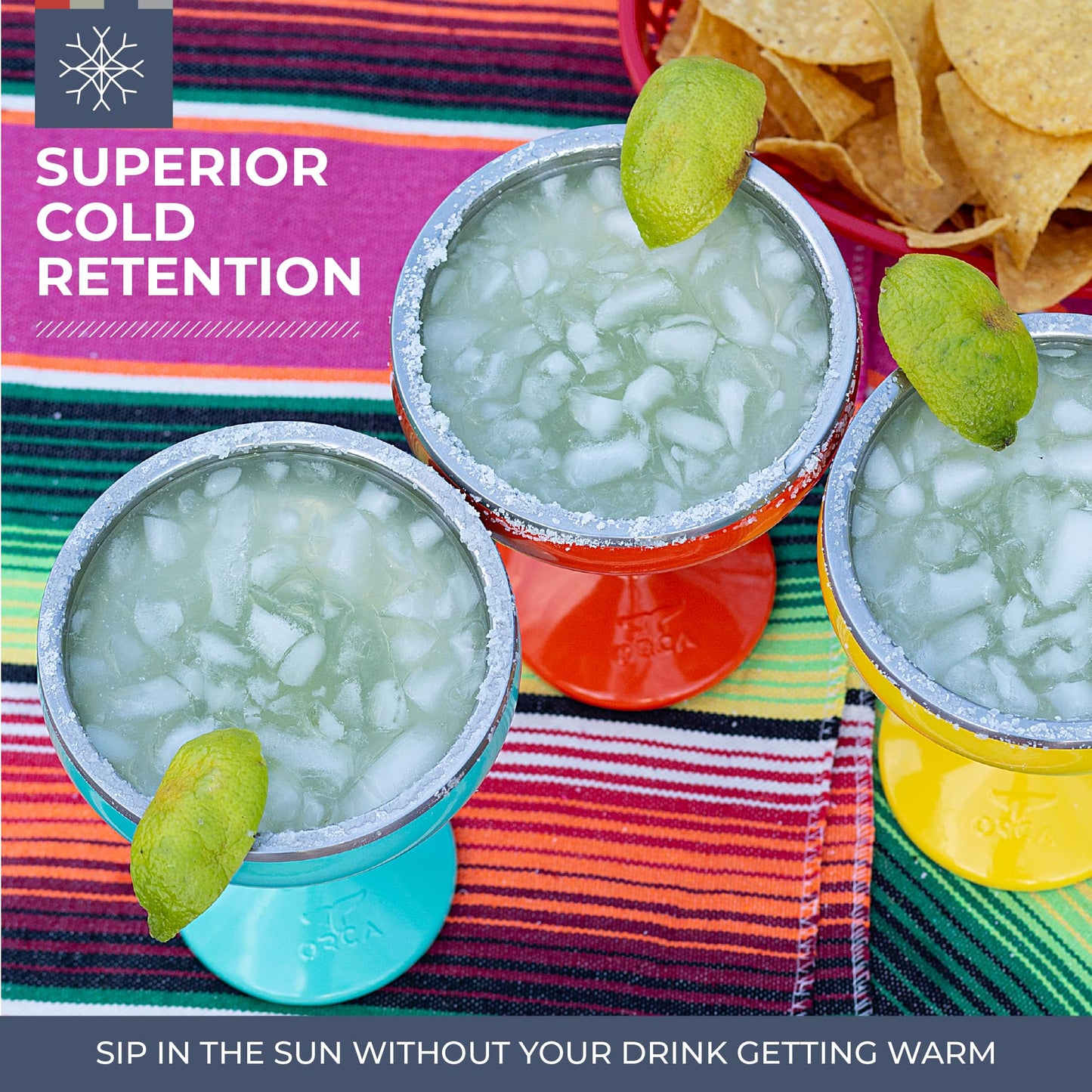ORCA Rita | Temperature Insulated, Stainless Steel Margarita Glass, Lidded Tumbler for Cocktails, Wine & Cold Drinks — Turquoise