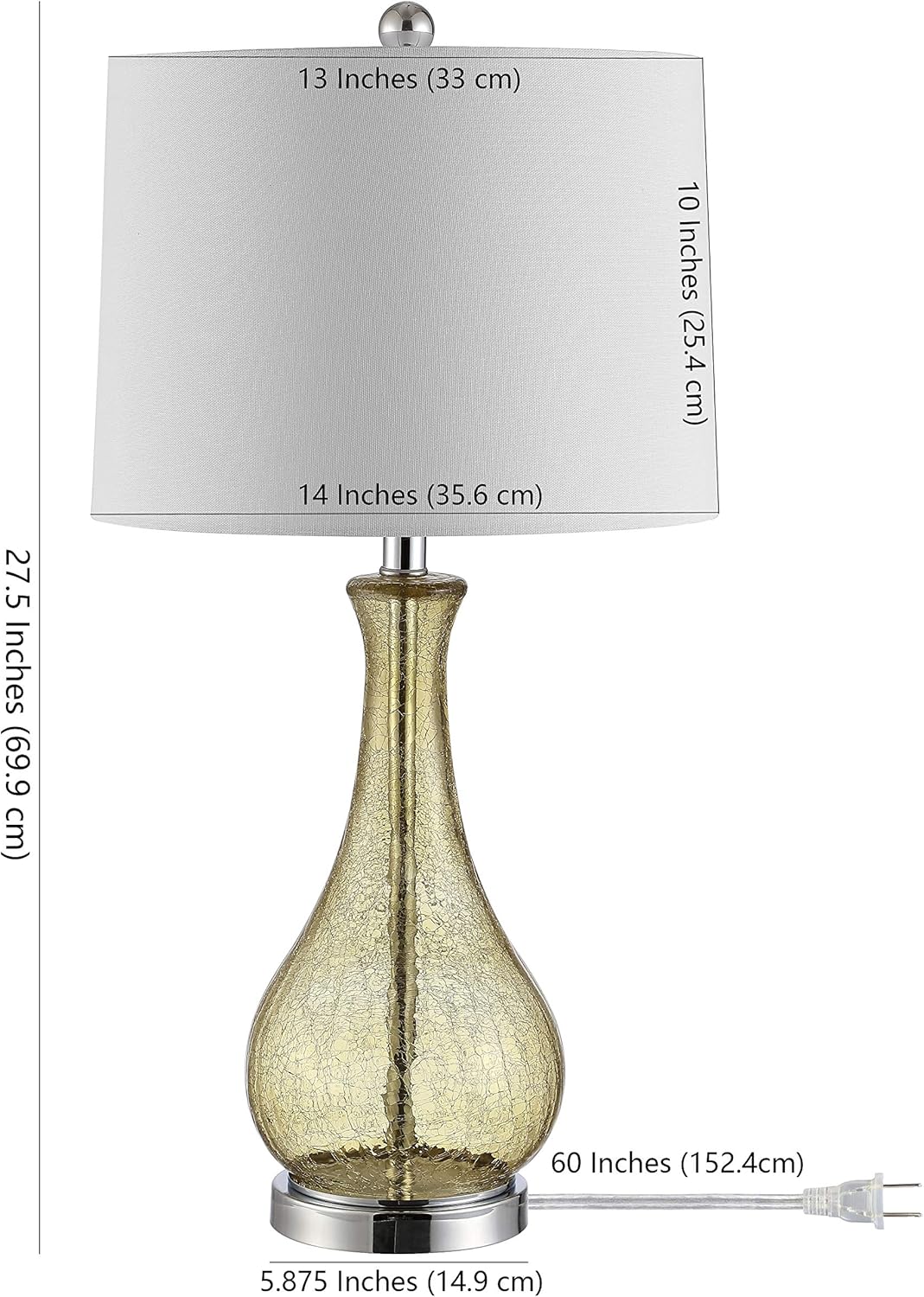 Safavieh Lighting Collection Finnley Light Blush Crackle 28-inch Bedroom Living Room Home Office Desk Nightstand Table Lamp (LED Bulb Included)