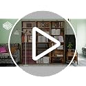 IRONCK Vintage Brown Industrial Bookshelf - 6 Shelf Floor Standing Bookcase for Home Office & Living Room
