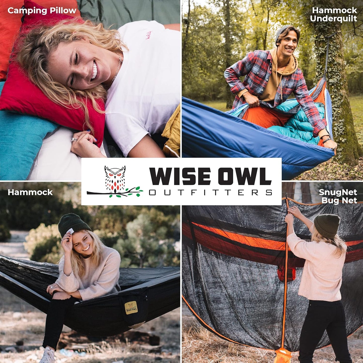 Wise Owl Outfitters Camping Hammock - 500lbs Portable with Tree Straps | Ideal for Travel & Hiking