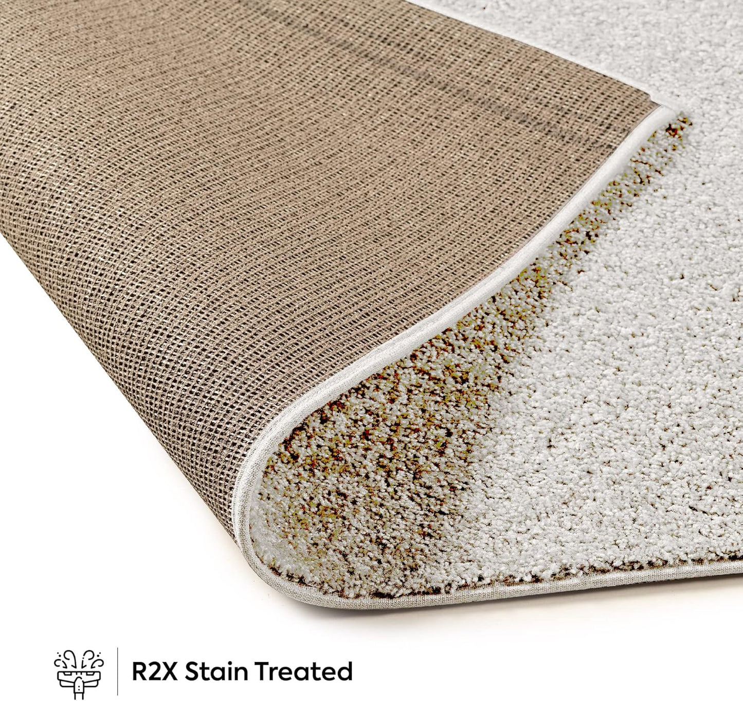Furnish my Place Modern Plush Solid Color Rug - Off White, 3' x 4', Pet and Kids Friendly Rug. Made in USA, Rectangle, Area Rugs Great for Kids, Pets, Event, Wedding