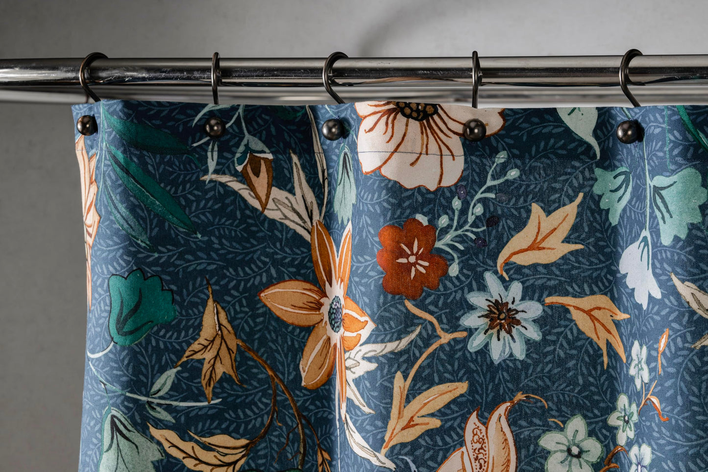 Maison d' Hermine Shower Curtain 100% Cotton One Panel 70"x72" Washable Fabric Shower Curtains for Bathroom, Easy Hanging with 12 Button Holes -Home Spa Gifts for Mothers Day (Luxury Loft - Dark Teal)