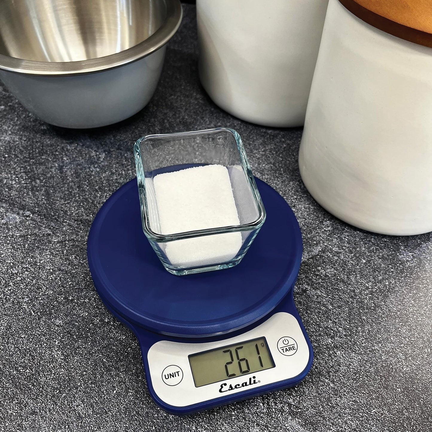 Escali Telero Digital Food Scale, High Precision Kitchen Scale for Cooking, Baking, Portion Control, Meal Prep, Weigh in Grams and Ounces, 11 lb Capacity, Blue (T136)