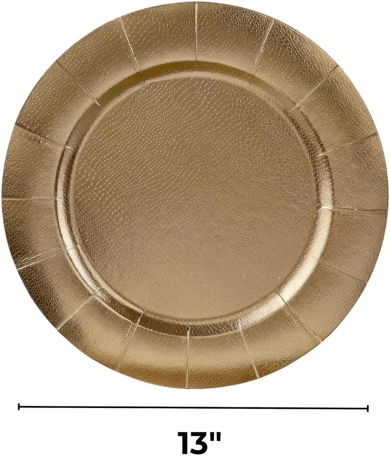 Elegant Silver Disposable Charger Plates Set - 10 Heavy Duty 13” Dinner Plates for Fine Dining & Celebrations