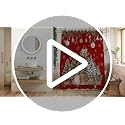 Baccessor Christmas Shower Curtain 72x72 Inches Red Pine Tree Holiday Bathroom Decor