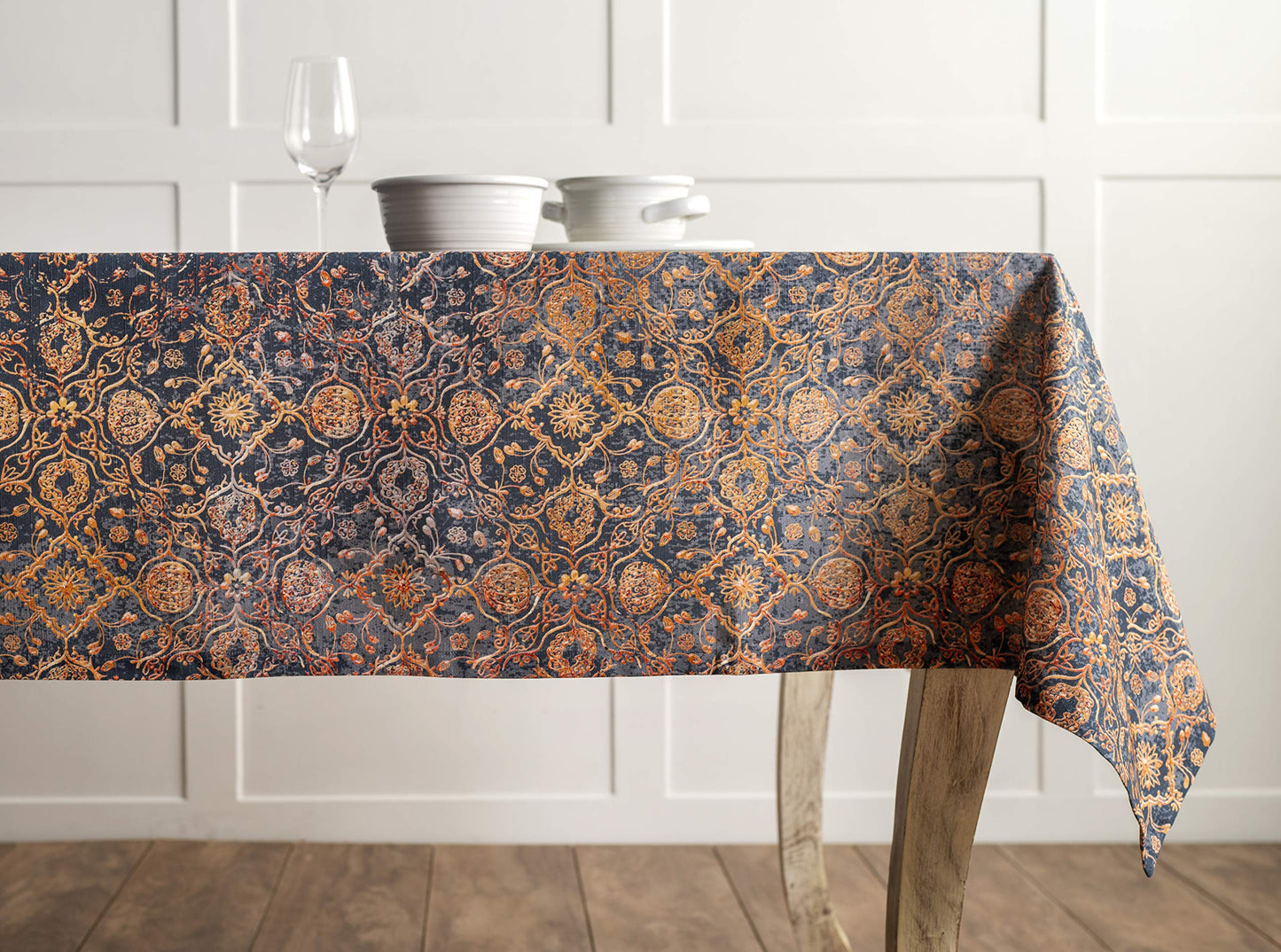 Maison d' Hermine Table Cloth Square Table 100% Cotton 60 x 60 Inches Fall Tablecloth Reusable Everyday Use for Thanksgiving Christmas Decorations Dining Farmhouse Party (Imperfection)