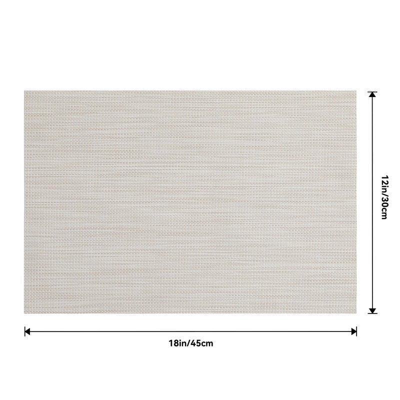 Leetaltree Beige Placemats Set of 24 - Heat Resistant Non-Slip Place mats for Dining Table, Washable Durable PVC Vinyl Woven Table Mats(Beige, 24)