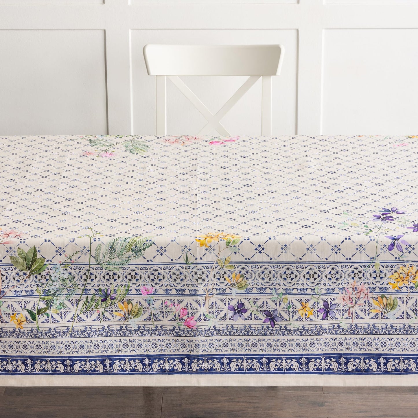 Maison d' Hermine Table Cloth Rectangle Table 100% Cotton 70 x 90 Inches Tablecloth Reusable Decorative for Dining Kitchen Room Farmhouse Home Gifts for Mothers Day Spring Summer - Faience