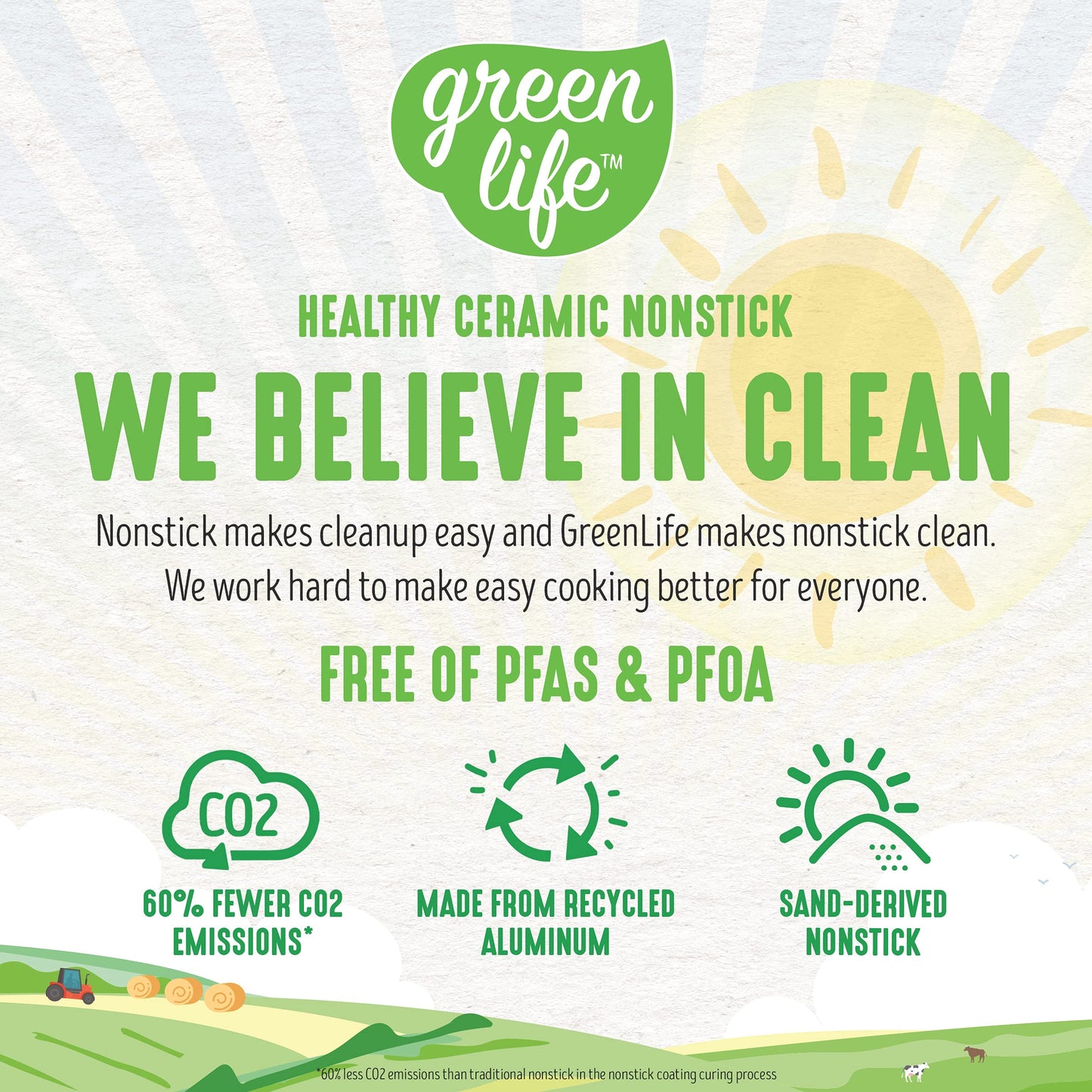 GreenLife Soft Grip Healthy Ceramic Nonstick, 1QT and 2QT Saucepan Pot Set with Lids, PFAS-Free, Dishwasher Safe, Yellow