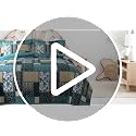 Bedifany Dreamland Blue King Quilt Set - 100% Cotton Cover + Filling, Lightweight All-Season 3-Piece