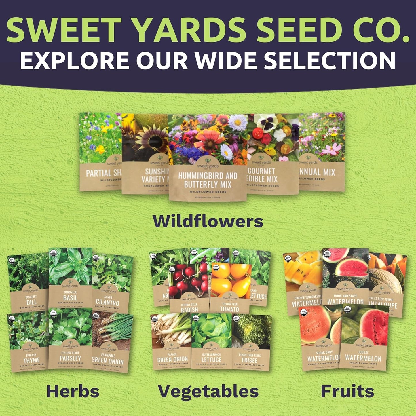 Wildflower Seed Mix by Drought Tolerant - Extra Large Packet with 7,500 Non-GMO Seeds - 21 Dryland Species