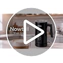 Nowtell 4-in-1 Electric Milk Frother & Steamer Black 350ml Hot Cold Foam Maker