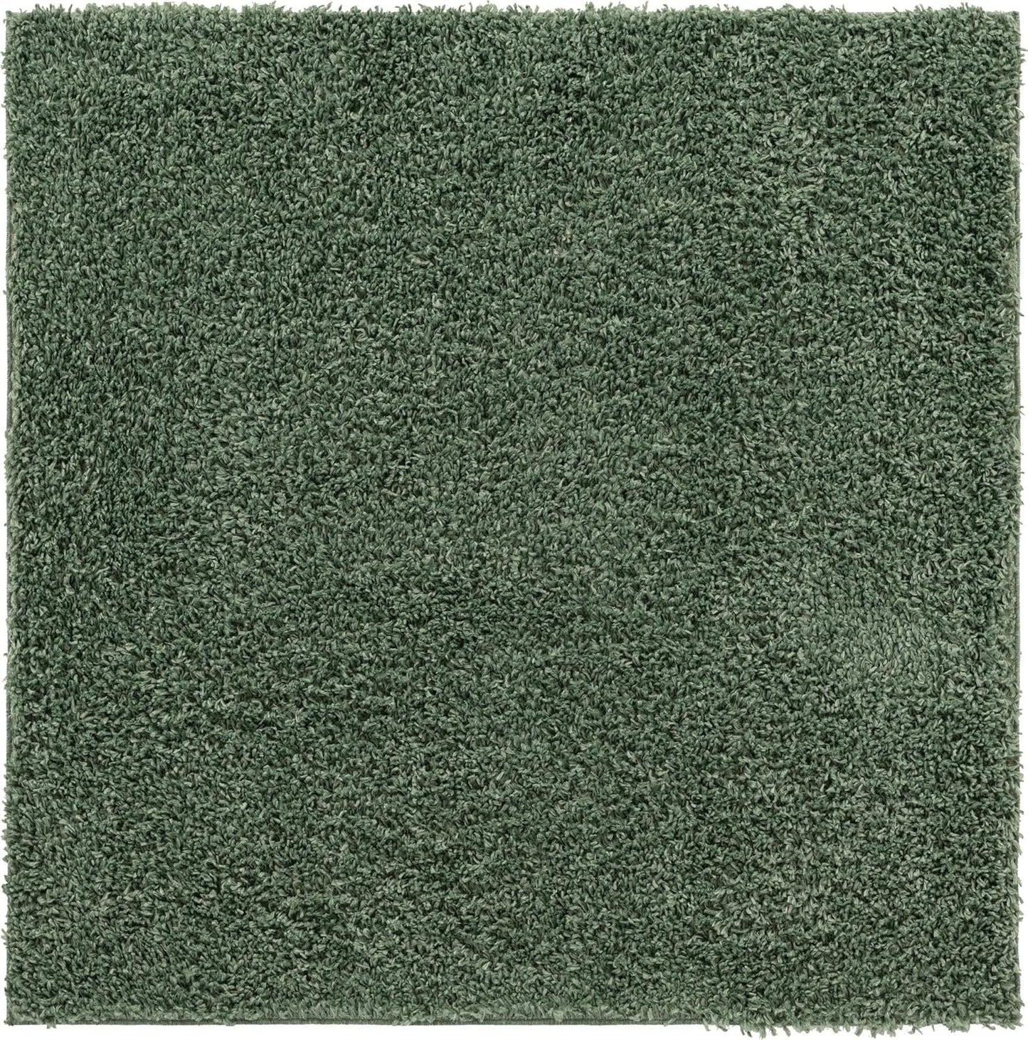 Unique Loom Davos Shag Collection Area Rug - Solid (5' 3" Square, Sage)