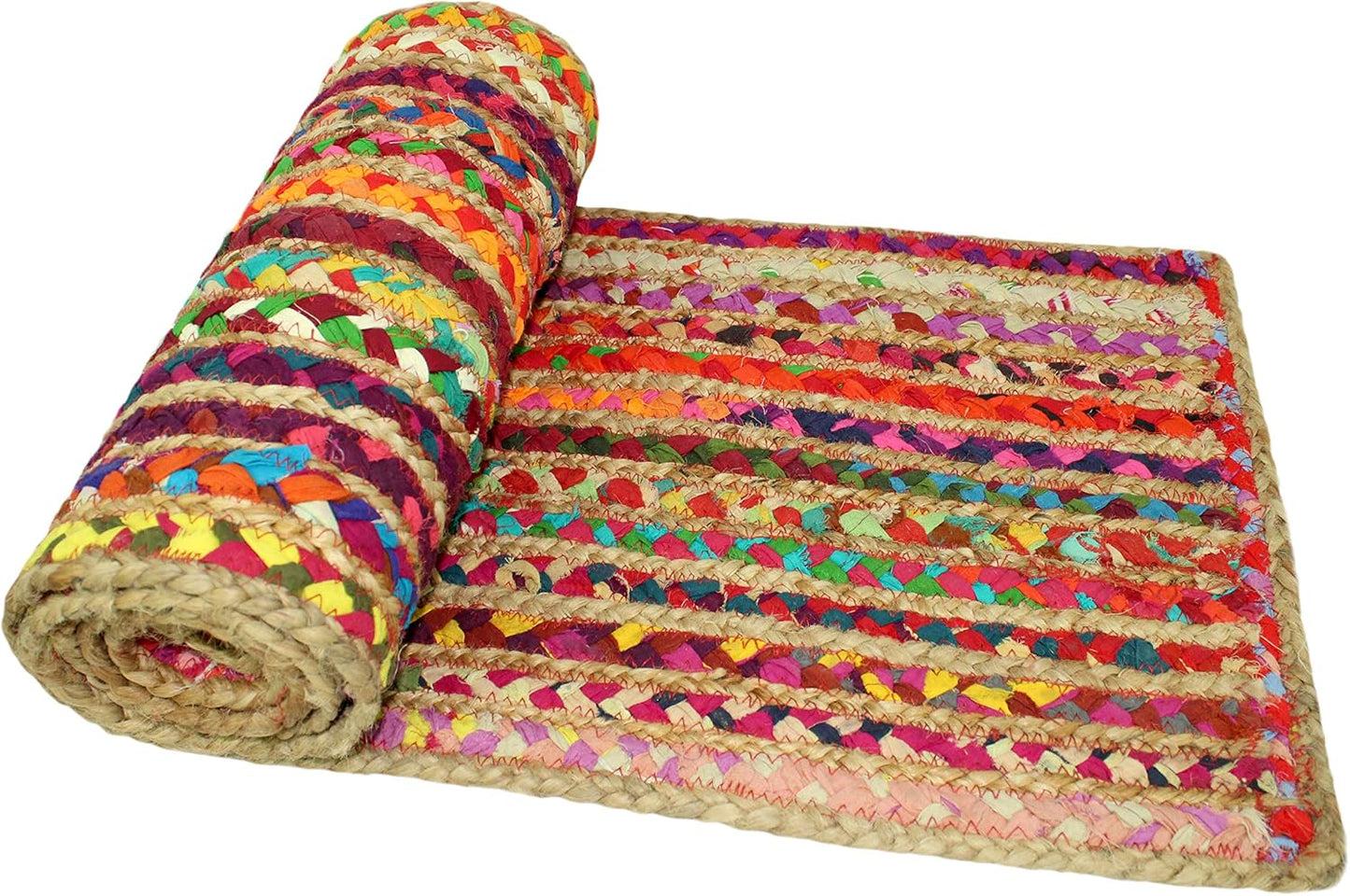 Jute Braided Table Runner - Rustic Farmhouse Style for Thanksgiving & Christmas - 13 x 36 inches