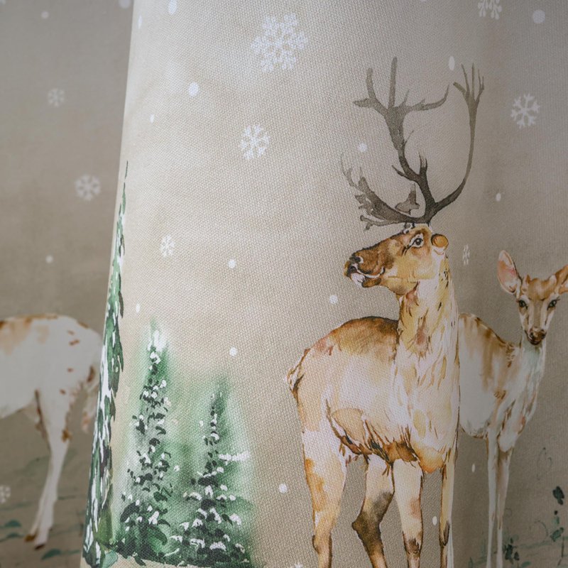 Maison d' Hermine Table Cloth Round Table 100% Cotton 63 Inches Fall Tablecloth Reusable Everyday Use for Thanksgiving Christmas Decorations Dining Farmhouse Party (Deer in The Woods)