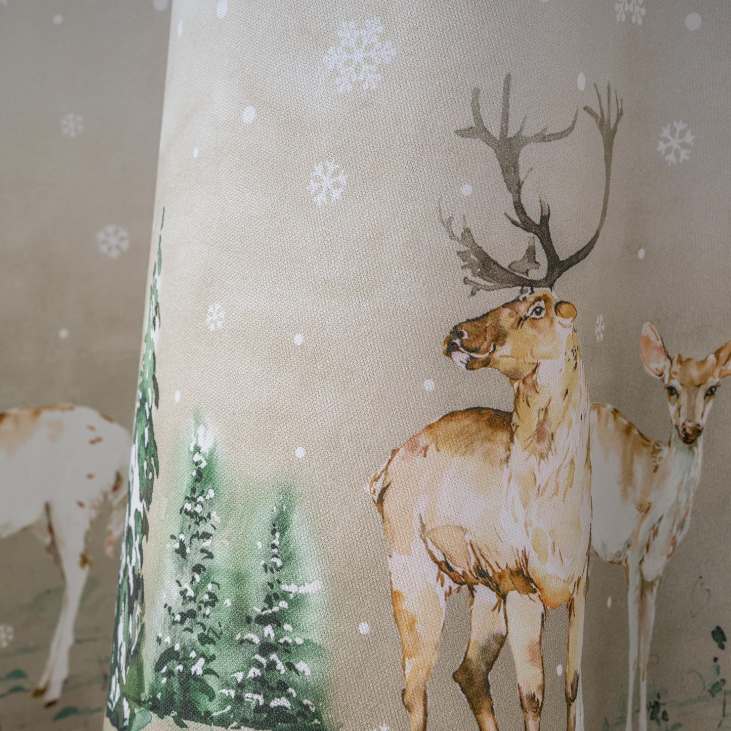 Maison d' Hermine Table Cloth Round Table 100% Cotton 63 Inches Fall Tablecloth Reusable Everyday Use for Thanksgiving Christmas Decorations Dining Farmhouse Party (Deer in The Woods)