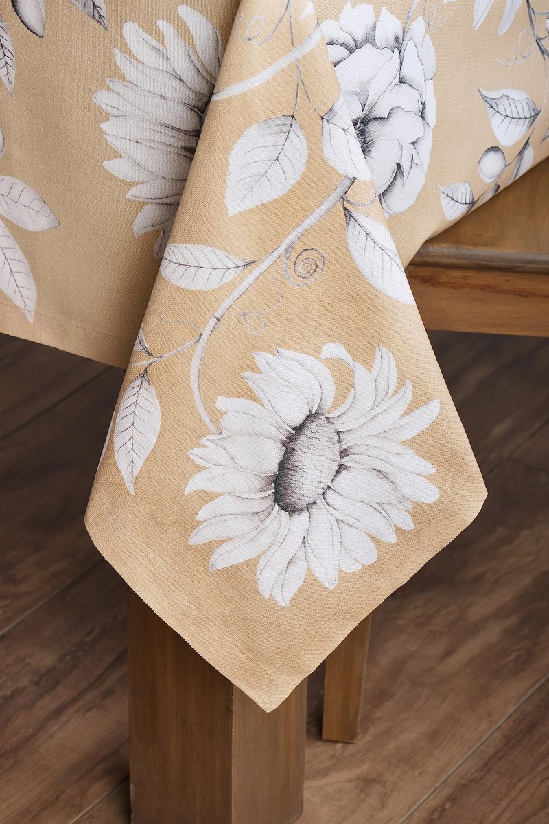 Maison d' Hermine Table Cloth Square Table 100% Cotton 54 x 54 Inches Fall Tablecloth Reusable Everyday Use for Thanksgiving Christmas Decorations Dining Farmhouse Party (Pretty Autumn)