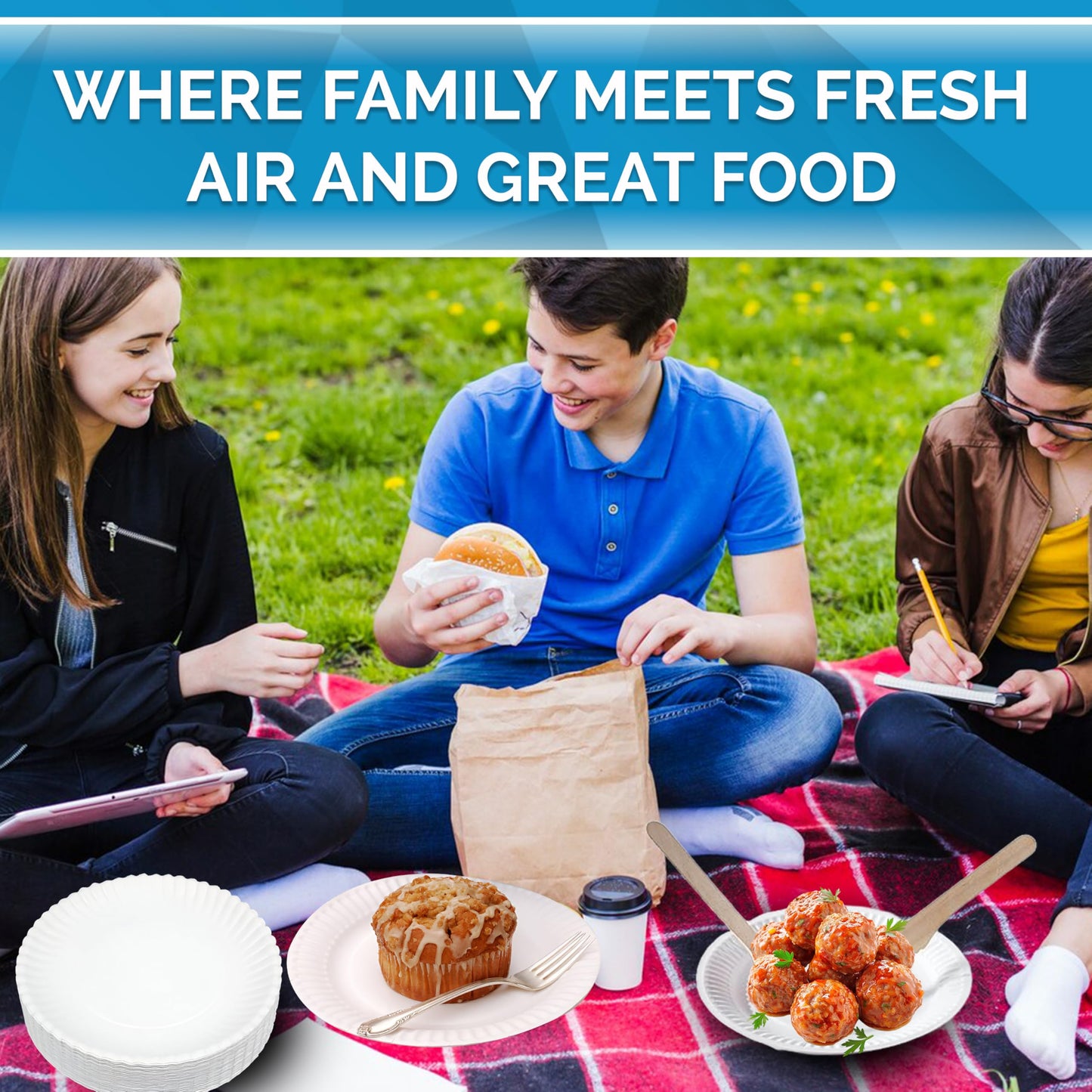 Perfectware- 6" Uncoated Paper Plates for Daily Use/Crafts/Events and Much More -Pack of 100ct