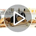 Bread Slicer for Sourdough & Sandwich Bread - Adjustable Thickness, Stainless Steel Blade, Hand Crank, Suction Base - Black