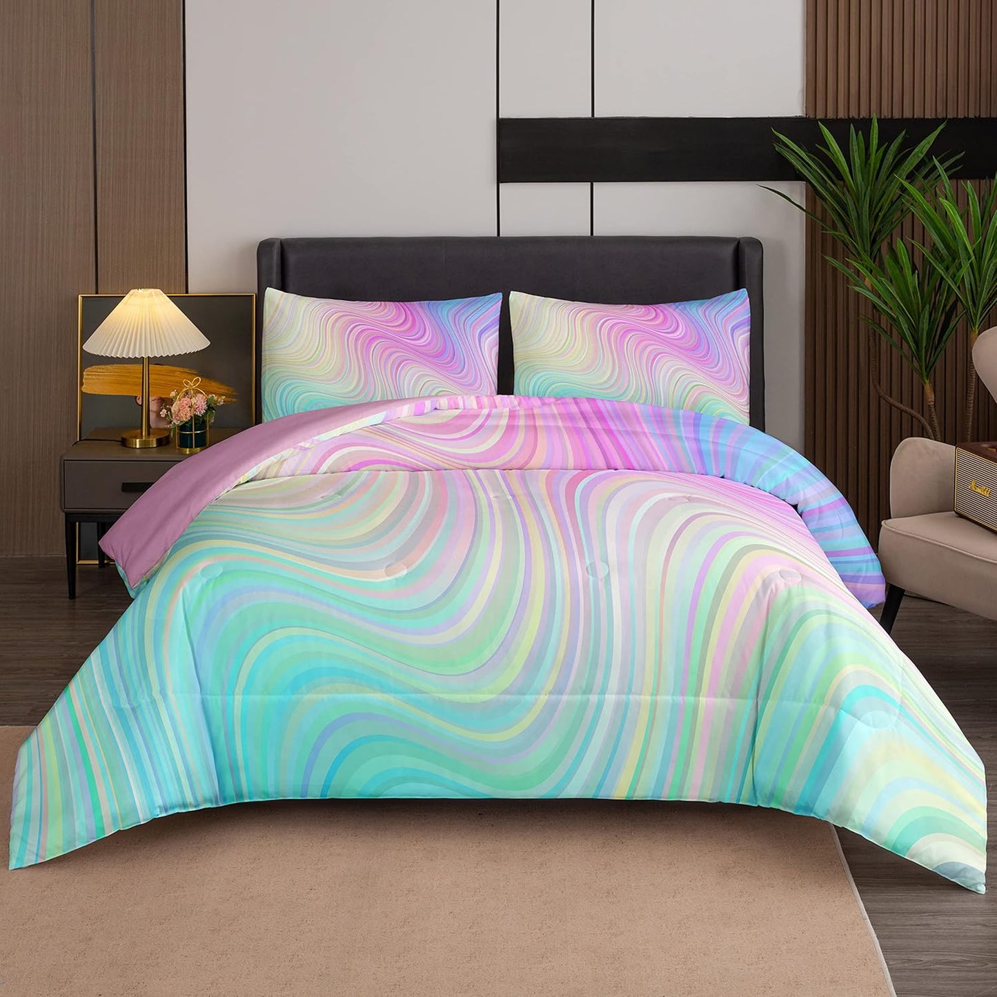 Bodhi Rainbow Graffiti Football Bedding for Boys & Teens - Full Comforter Set with Matching Pillowcases
