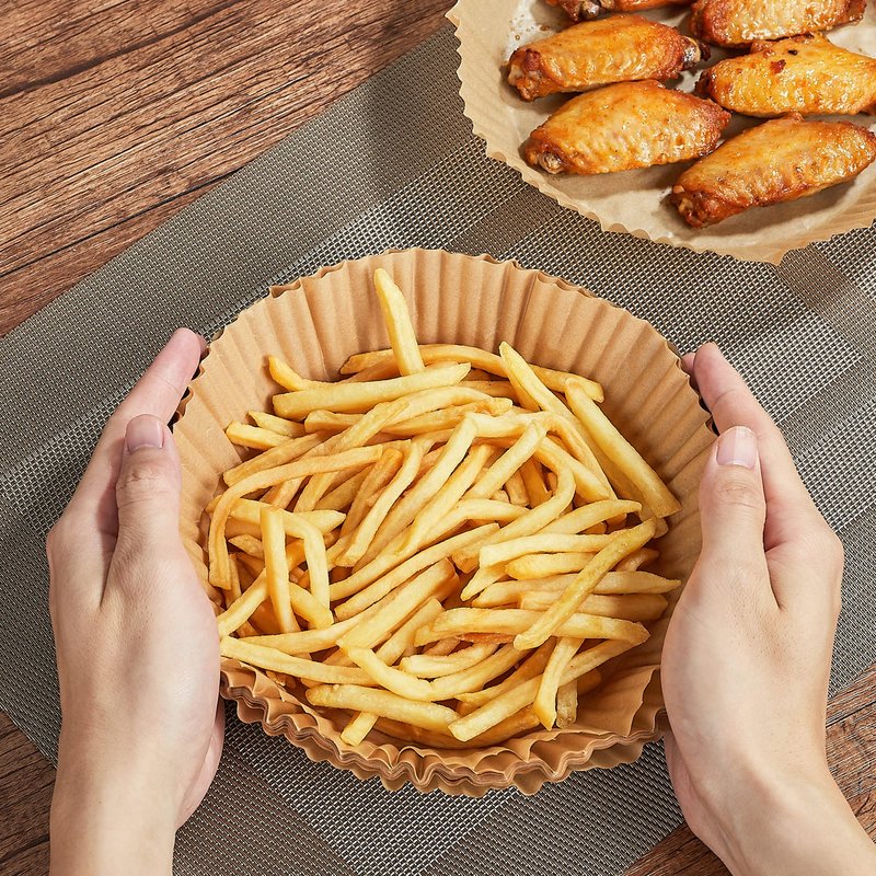 Air Fryer Disposable Paper Liner-300PCS Reusable Liners, Round Parchment Paper, Non-Stick Food Grade Sheets for Fryer, Baking, Cooking 7.9Inch