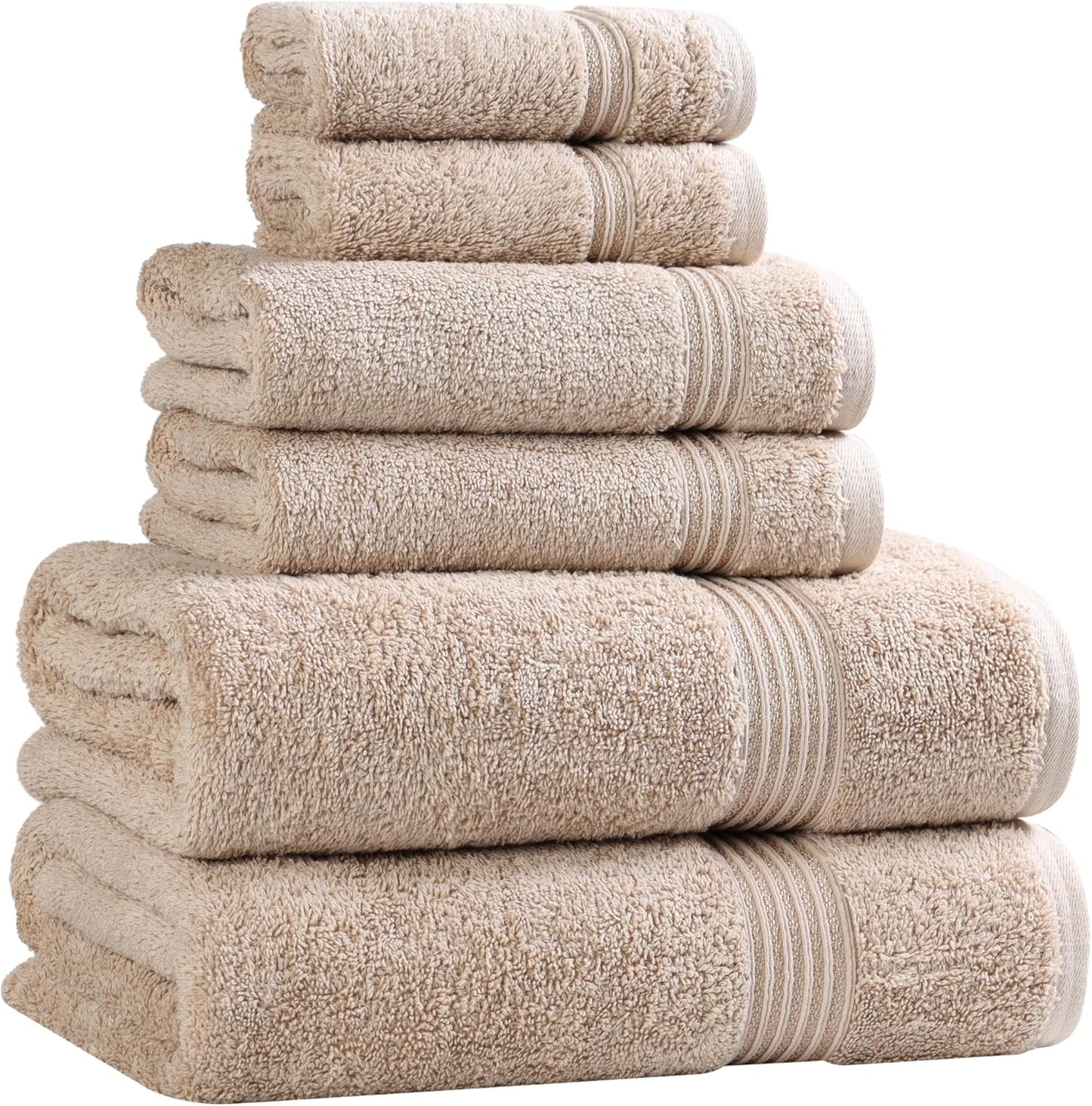 Superior Egyptian Cotton 6-Piece Towel Set, Bathroom Essentials, Towels For Bathroom, Apartment, Airbnb, Guest Bath, Face, Hand, Bath Towels, Washcloths, Absorbent, Fast Drying, Royal Purple