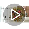 Fall Wreath - 24 Inch Artificial Autumn Front Door Decor with Sunflowers & Welcome Sign