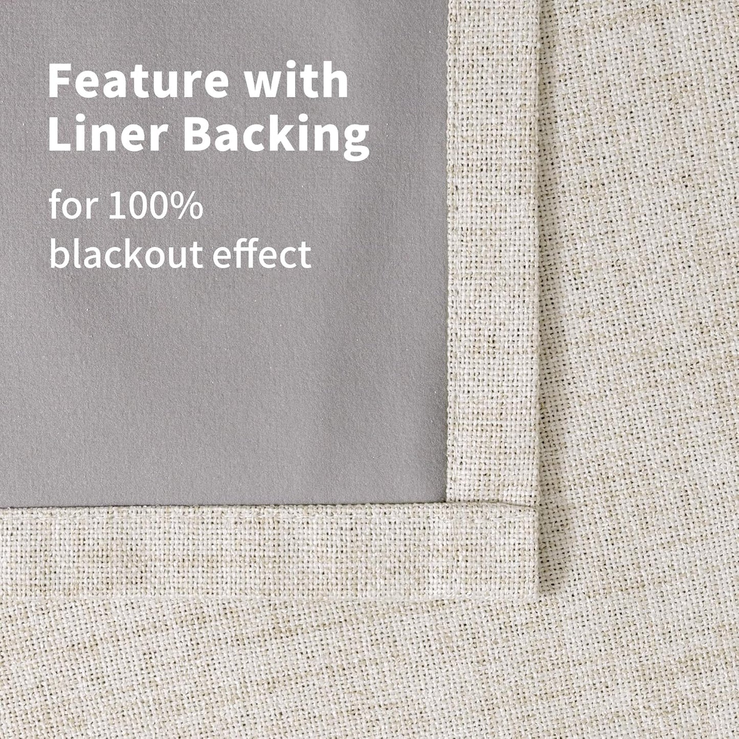 YoungsTex Linen Blackout Curtains - 63 Inch Thermal Insulated Drapes | Energy Saving Rustic Design, 2 Panels
