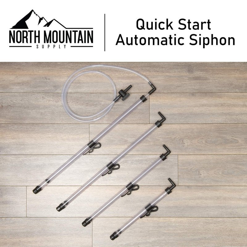 North Mountain Supply Quick Start Automatic Siphon - 22 Inches, With Bucket Clip, Butterfly Valve & Hose