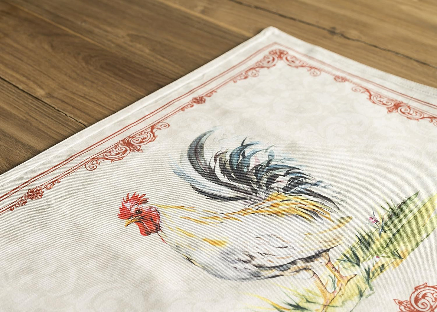 100% Cotton Placemats Set of 2 - Washable Reusable Table Mats for Kitchen & Dining, Campagne Design (13" x 19")
