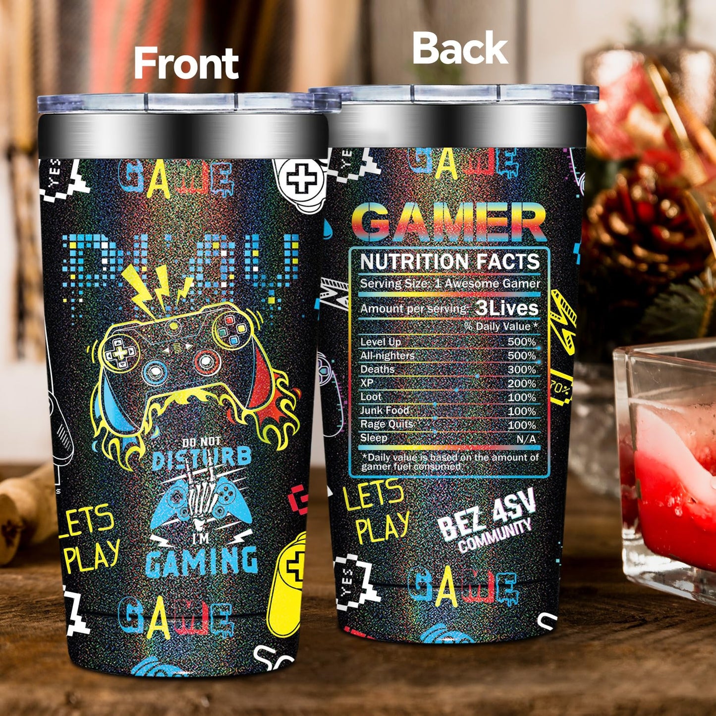 DOEARTE Gamer Gifts - Gifts for Gamers Men - Gaming Gifts for Men, Teenage, Teen Boys, Boyfriend - Birthday Christmas Gift Set for Gamer - 20oz Gaming Tumbler