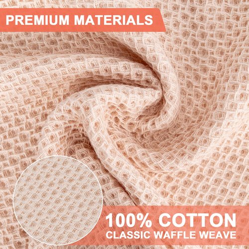6-Pack Kitchen Dish Cloths, 100% Cotton Waffle Weave, Ultra Soft Absorbent, Quick Drying Dish Towels, 12x12 Inches, Beige