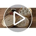 Bamboo Steamer Basket Set for Dim Sum Dumplings Vegetables - 10 Inch
