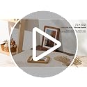 FlyJoe Walnut 24x36 Poster Frame - Solid Oak Wall Photo Frame with Mat