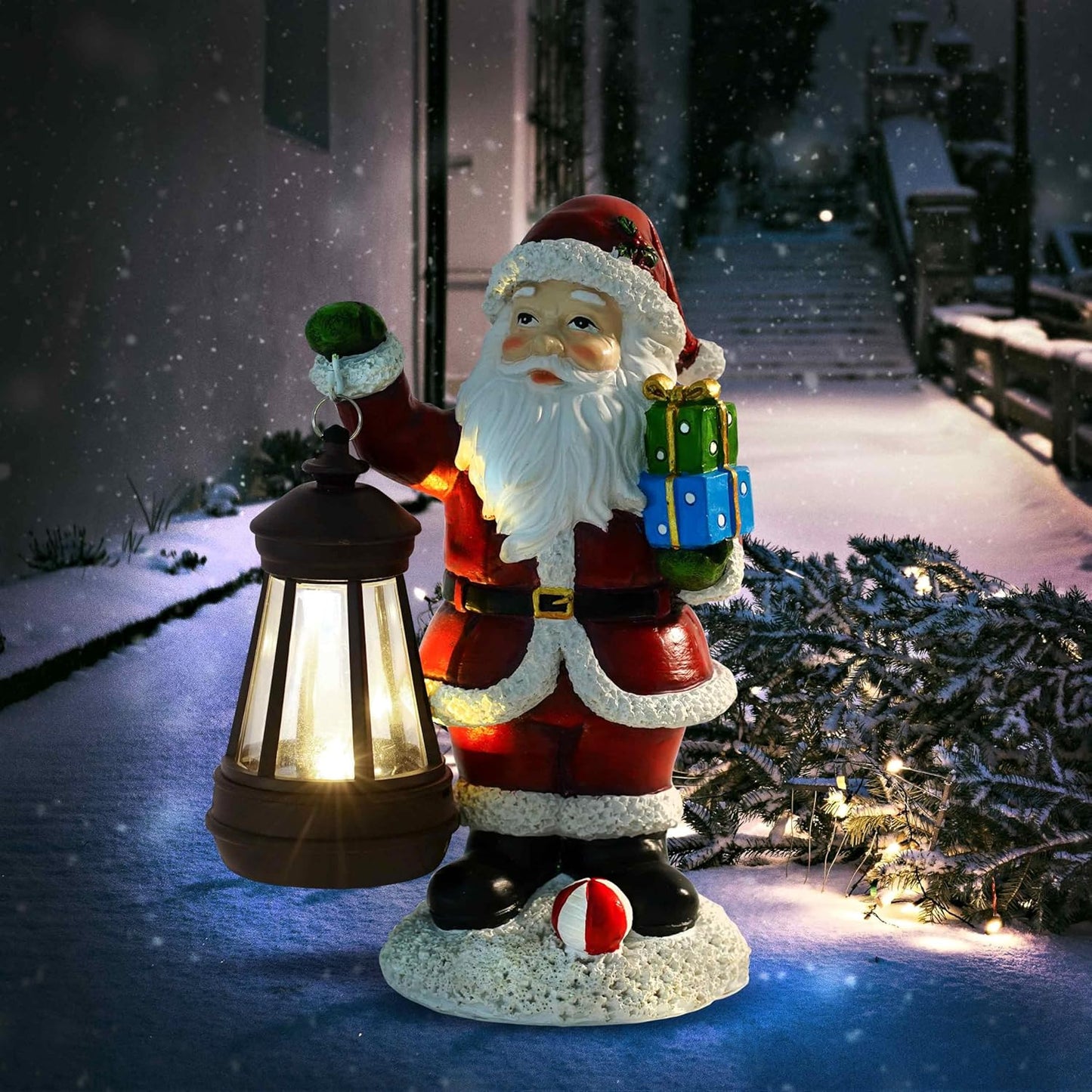 Skiennix Santa Claus Decor - Standing Figurines with Lantern Light for Indoor Ornaments | 2025 Holiday Centerpieces