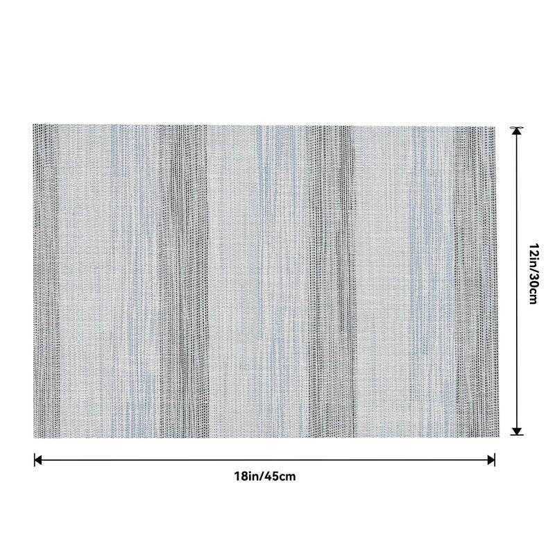 Leetaltree LightSteel Blue Placemats Set of 12 - Heat Resistant Non-Slip Place mats for Dining Table, Washable Durable PVC Vinyl Woven Table Mats(LightSteel Blue, 12)