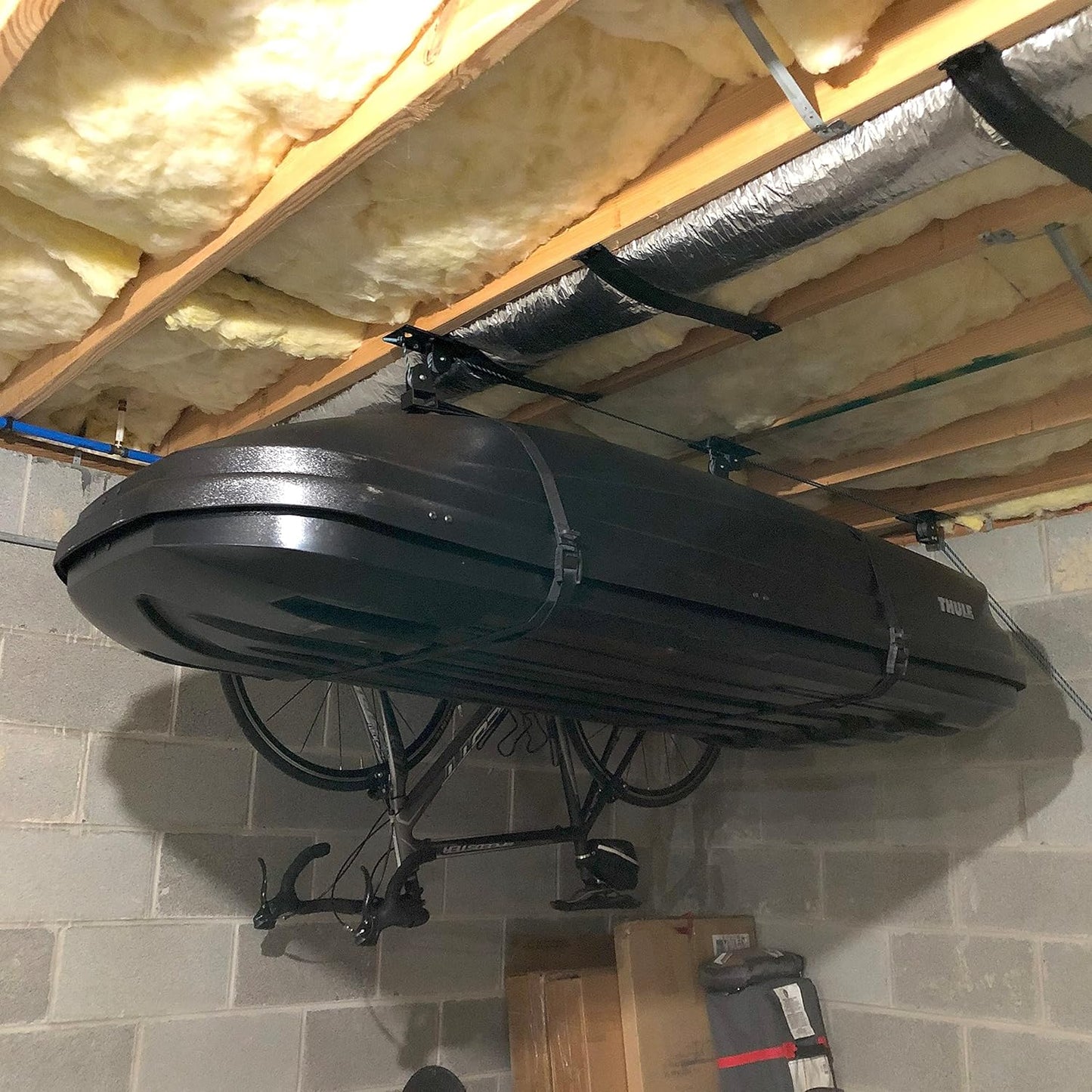 Teal Triangle Ceiling Storage Hoist - Heavy-Duty Garage Pulley Lift System | Holds 150 lbs for 8-10 ft Ceilings